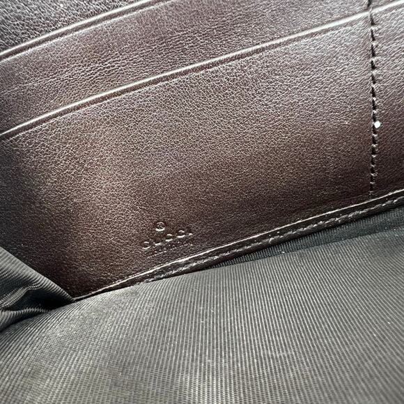 Gucci Vintage Leather Interlocking GG Logo Guccissima Long Zip Around Wallet - Picture 15 of 16